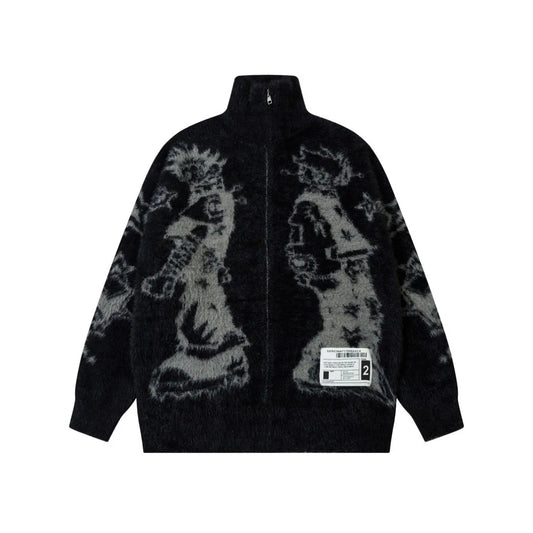 Bubblegum Grunge Full Zip Sweater Jacket