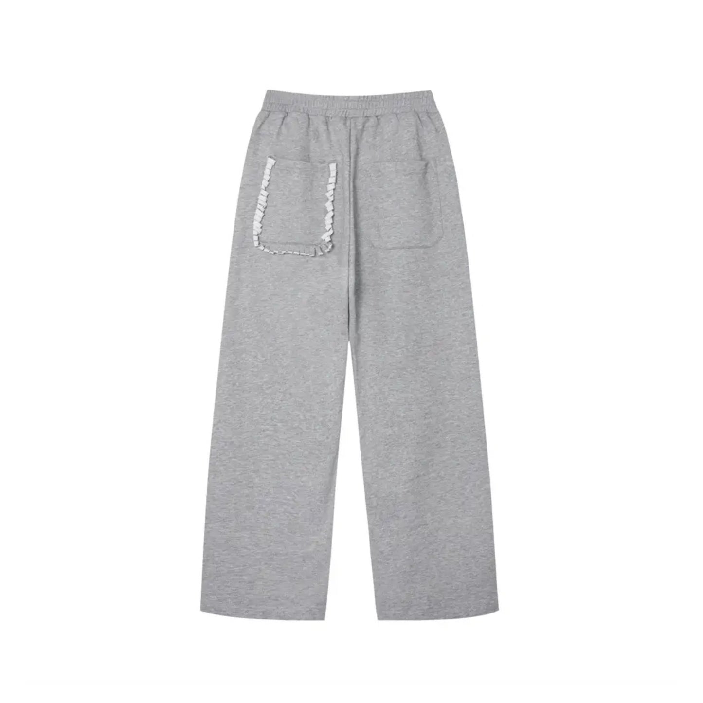 Spliced Button Patchwork Pants | Unisex Straight Leg Sweatpants | h0neybear