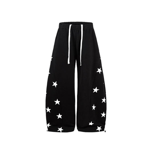 Star Print Barrel Sweatpants