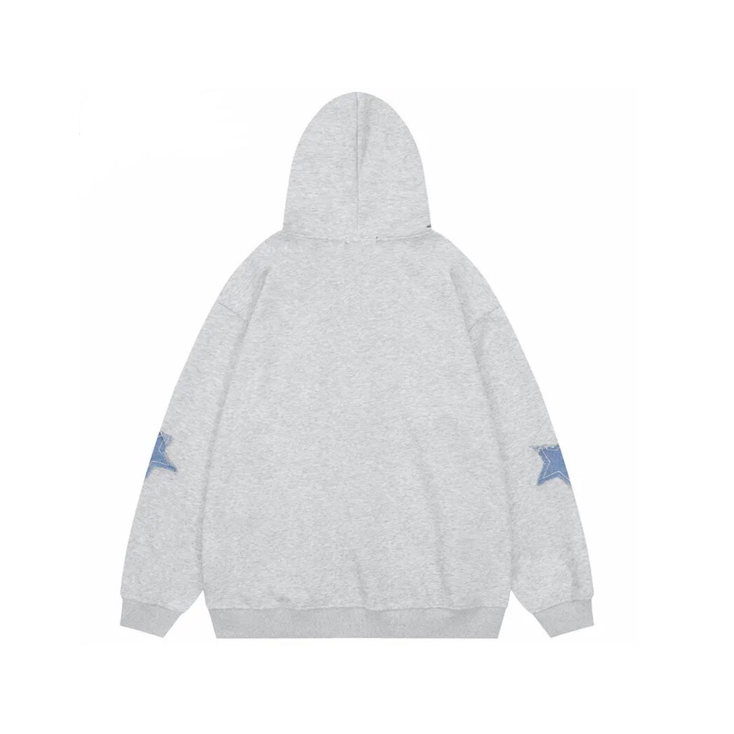 Star Patches Zip Up Hoodie
