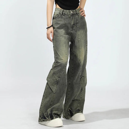 RetroPatch Denim Pants | Wide Leg Jeans for Men and Women