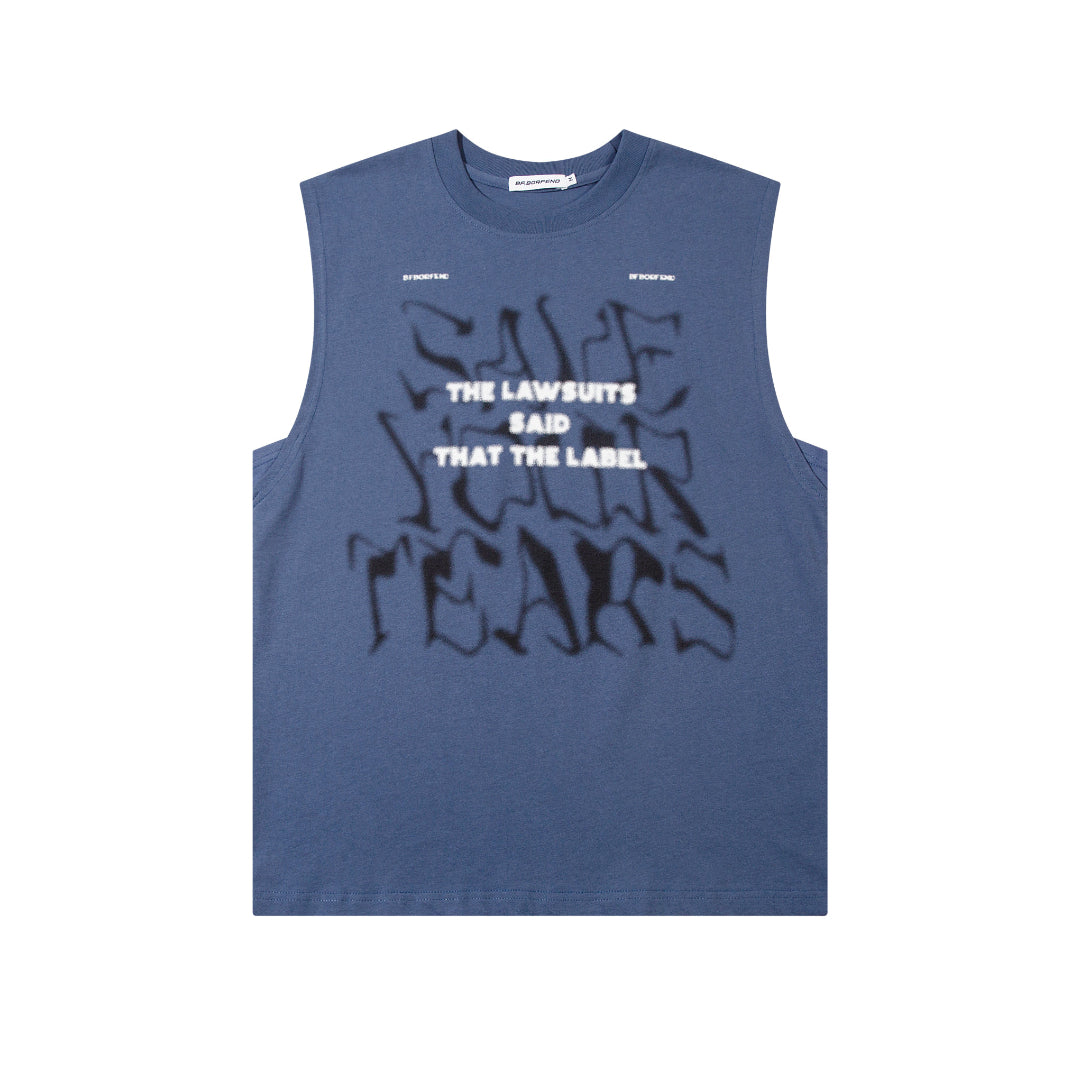 Save Your Tears Print Tank Top | Trendy Print Sleeveless T-shirts | H0NEYBEAR