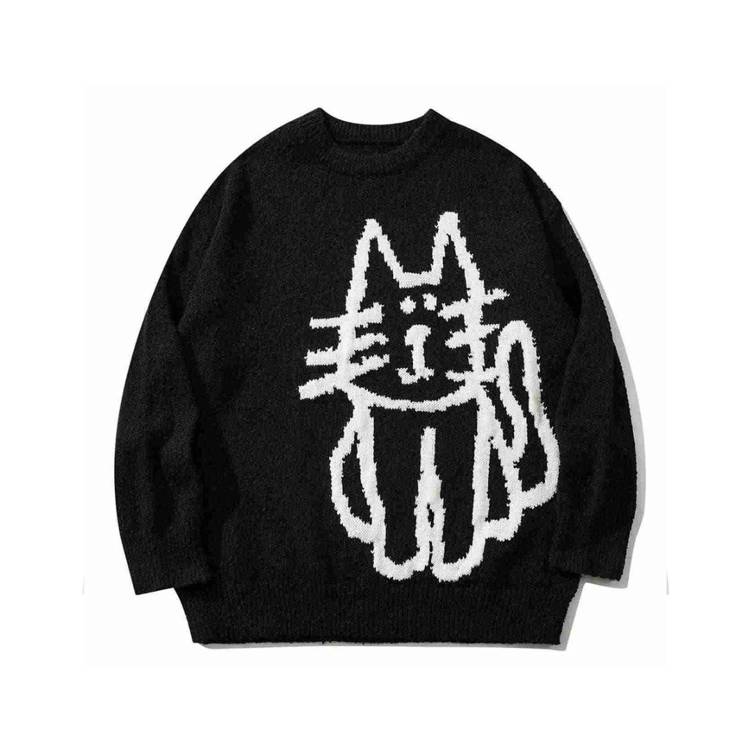 Fuzzy Script Crew Sweater