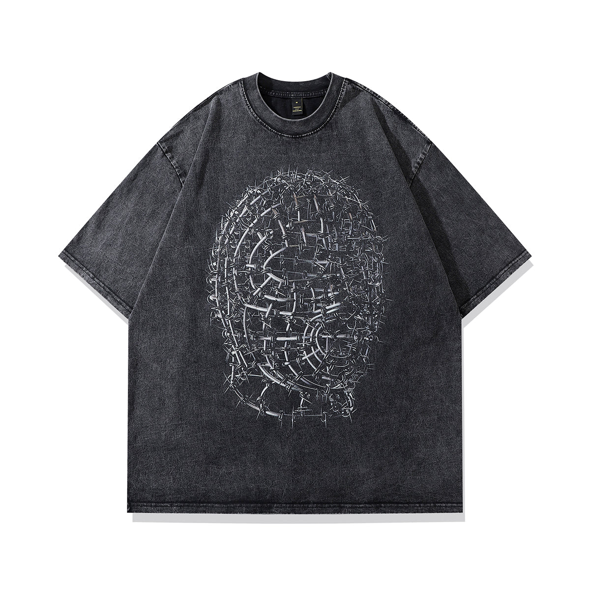 Barbed Mask T-shirt | Black Print T-shirts