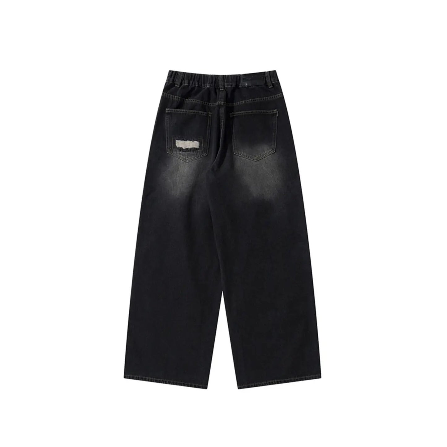 Classic Ripped Jean Pants | Wide Leg Denim Jeans