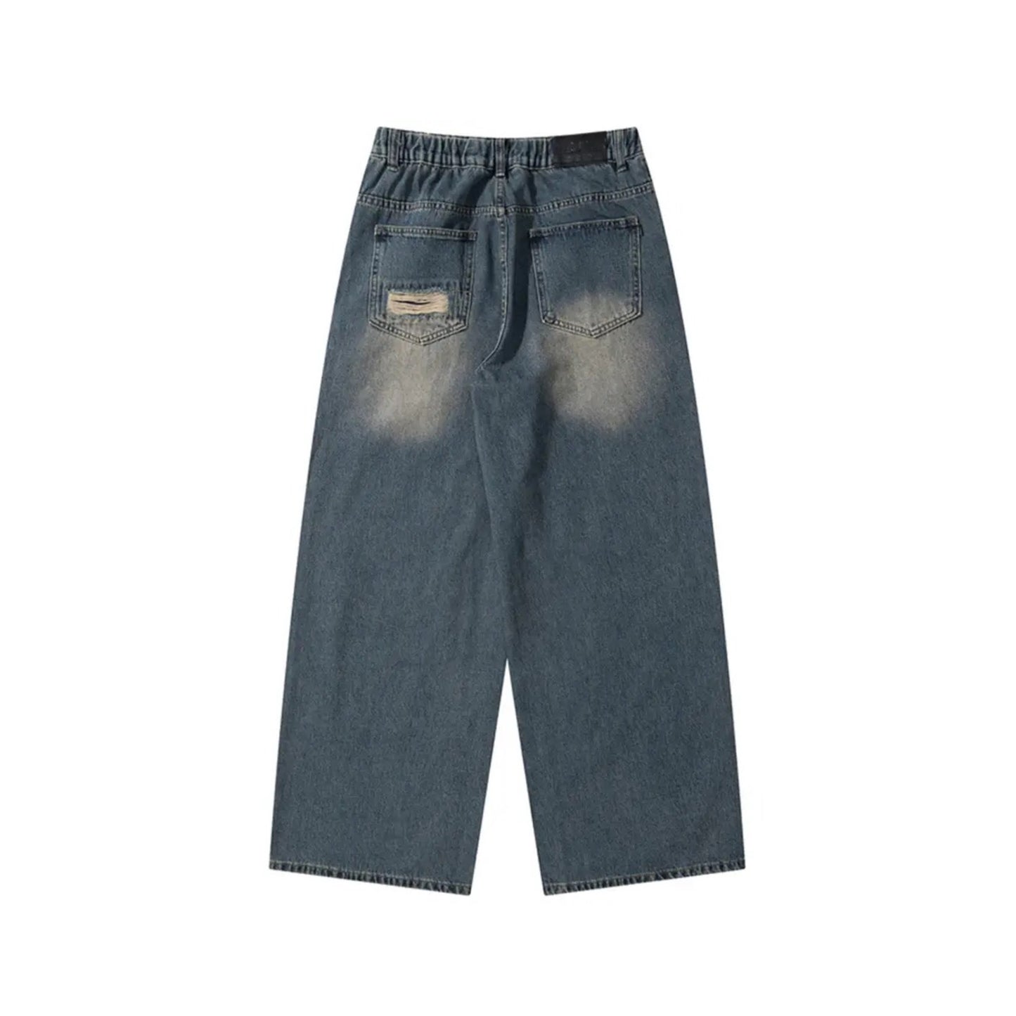 Classic Ripped Jean Pants | Wide Leg Denim Jeans