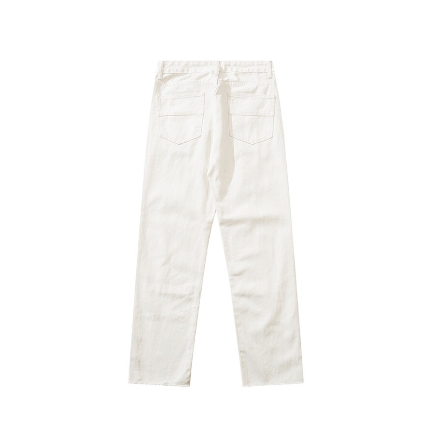 Spoof Graffiti White Jeans | Casual Unisex Jean Pants | H0NEYBEAR