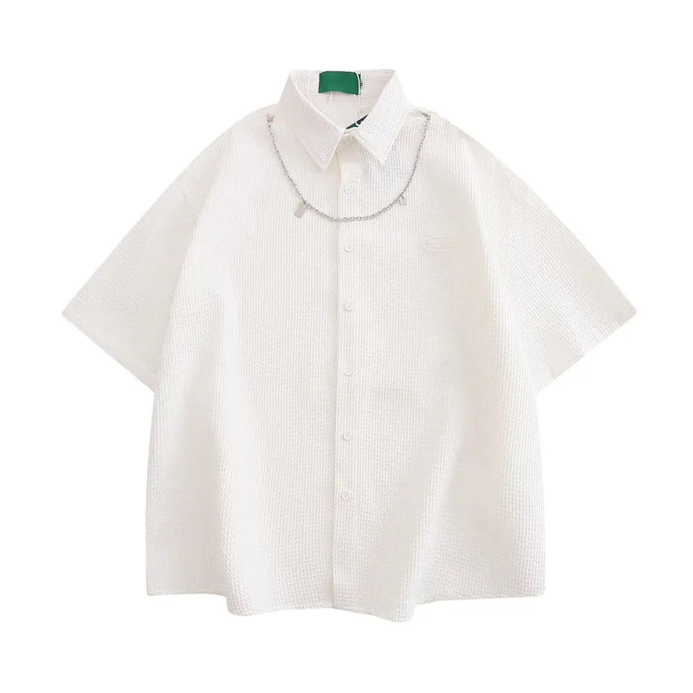 Chained Elegance Waffle Shirt