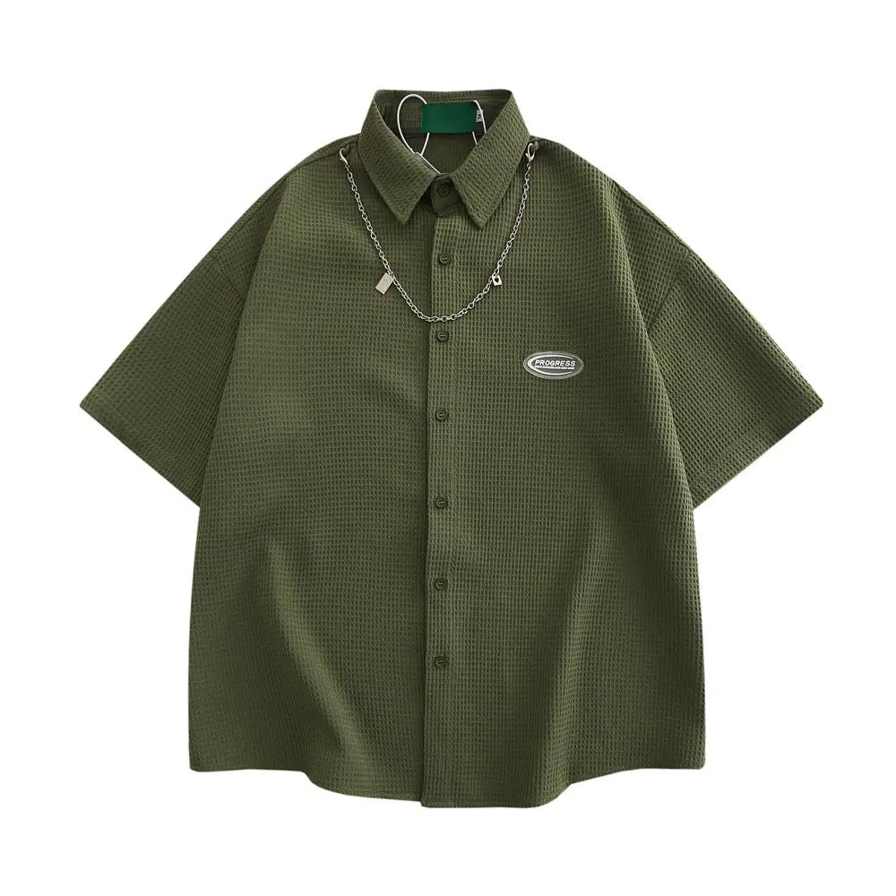 Chained Elegance Waffle Shirt