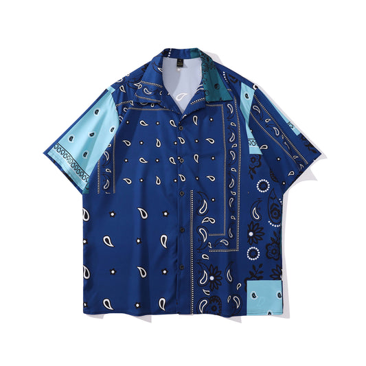 h0neybear - Blue Paisley Shirt | Trendy Hawaiian Shirts 