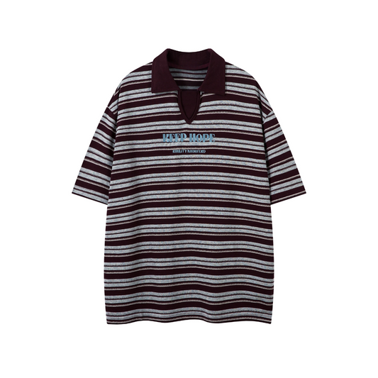 Keep Hope Stripe Polo T-shirt - h0neybear Clothing aka honeybear