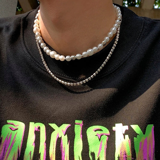 Layered Pearl Chain Combo Necklace