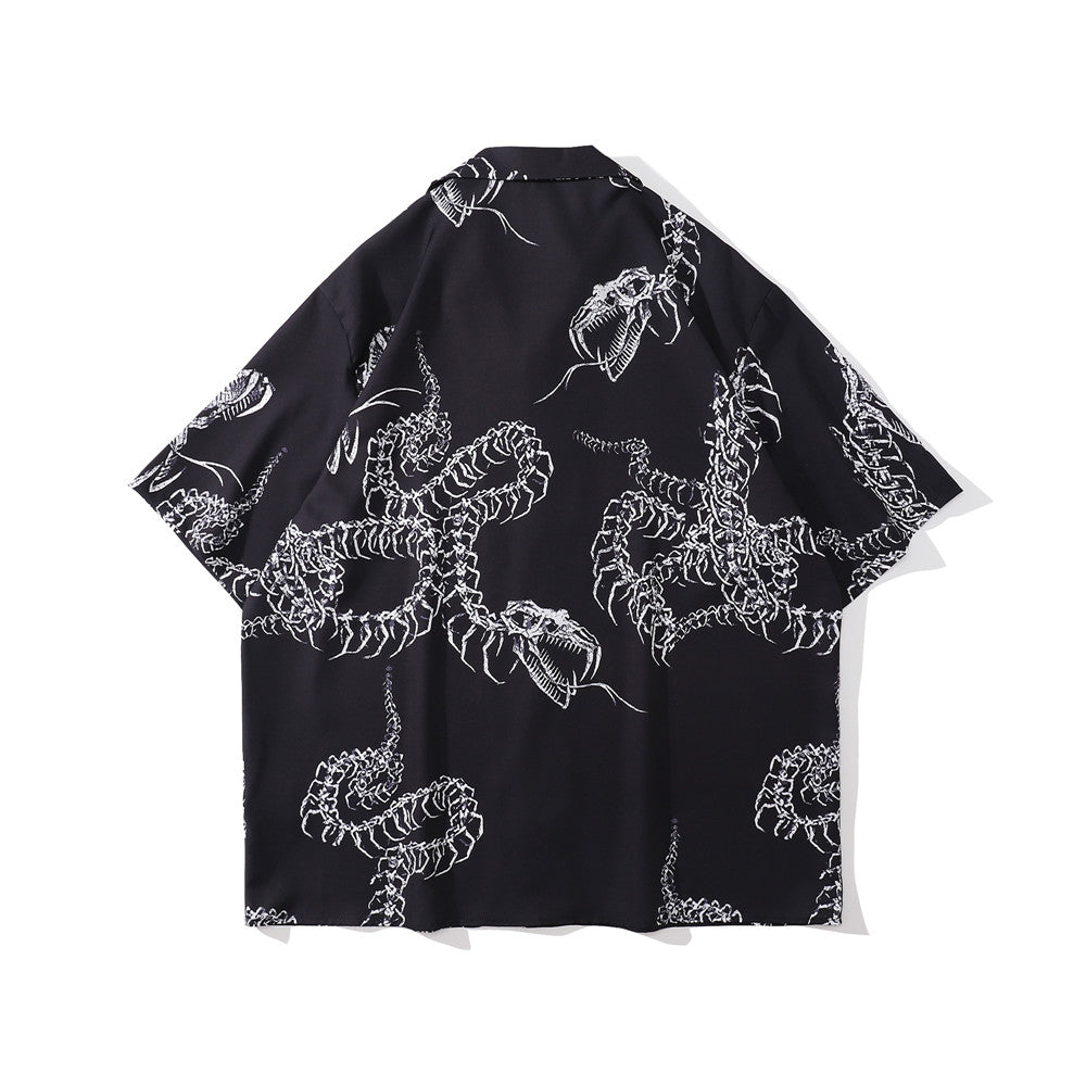Black Snake Skeleton Shirt | Cotton Shirt | H0neybear