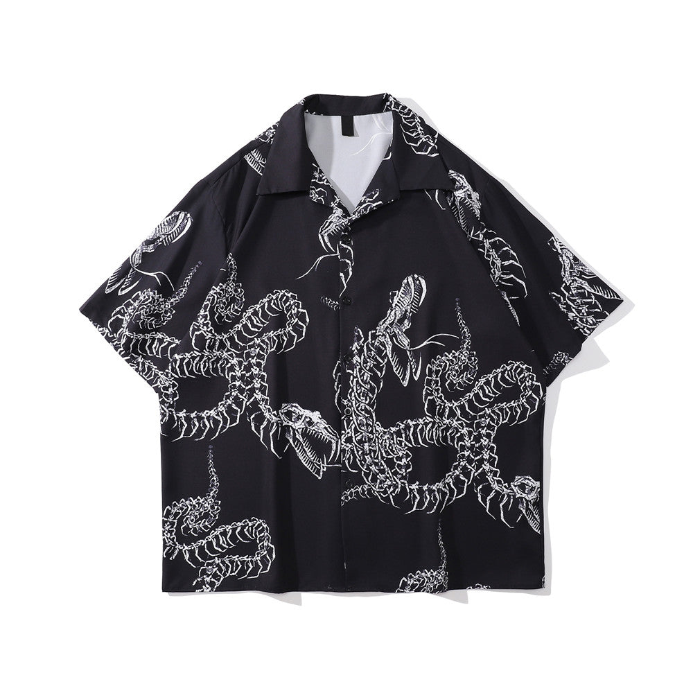 Black Snake Skeleton Shirt | Cotton Shirt | H0neybear