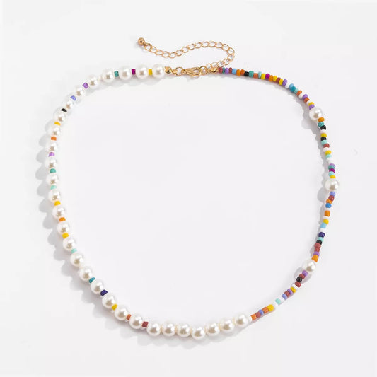 Boho Asymmetrical Pearl Necklace