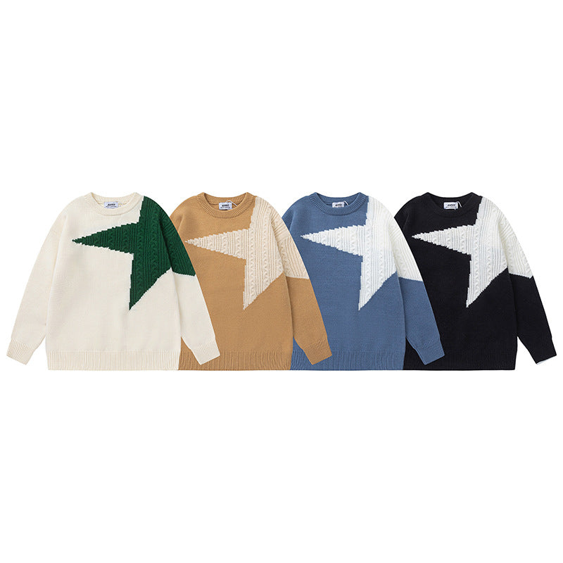 Retro Star Knitted Sweater