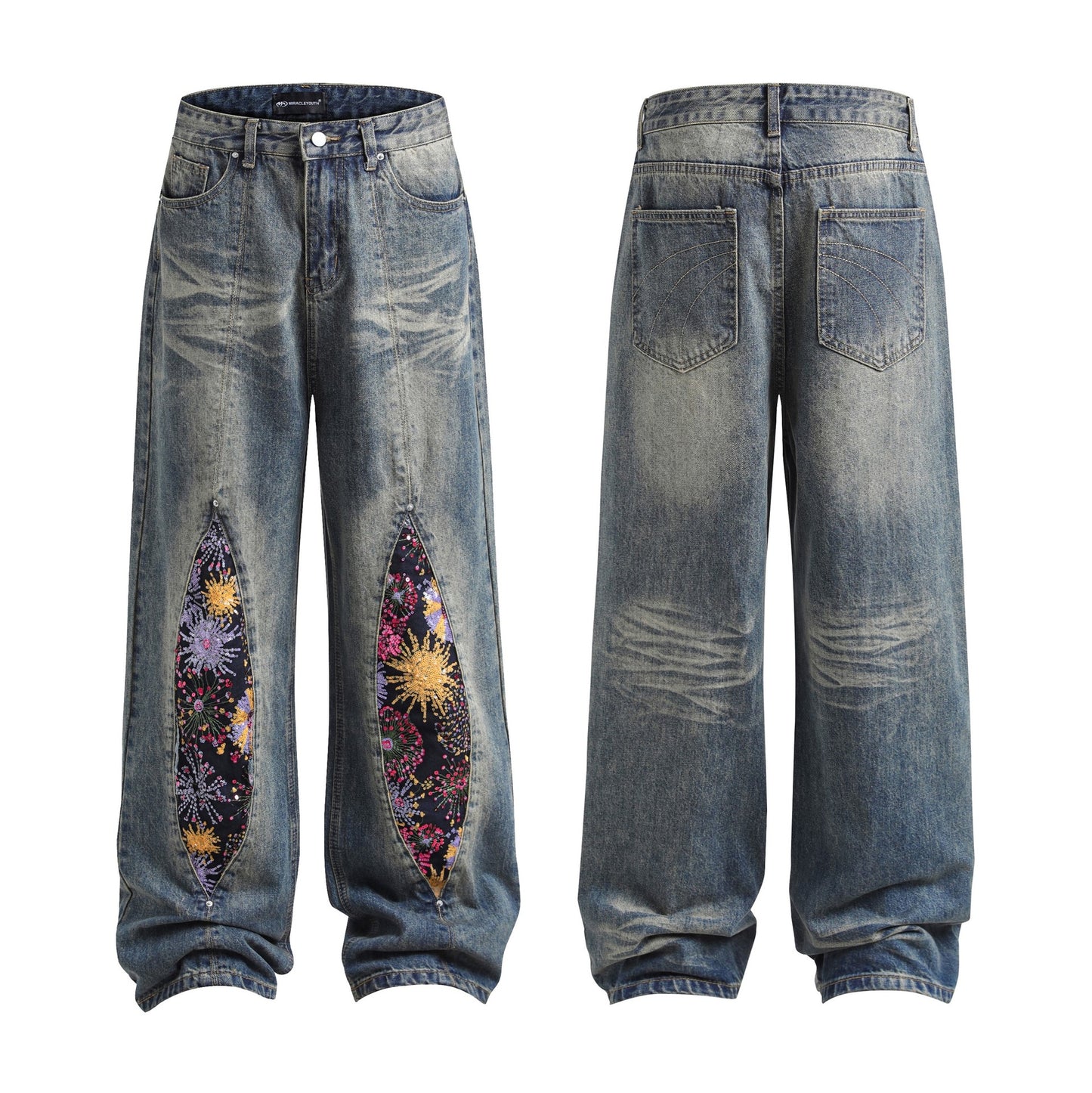 Flora Patch Work Jeans