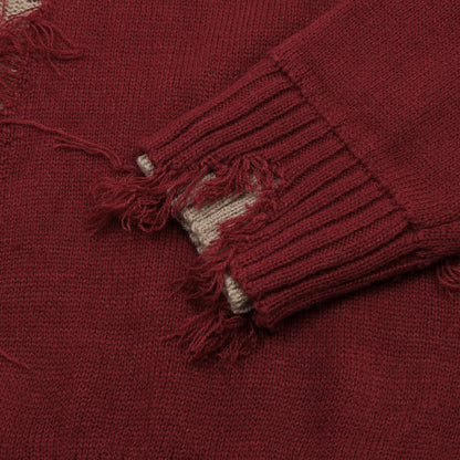 Frayed Edge Ripped Sweater