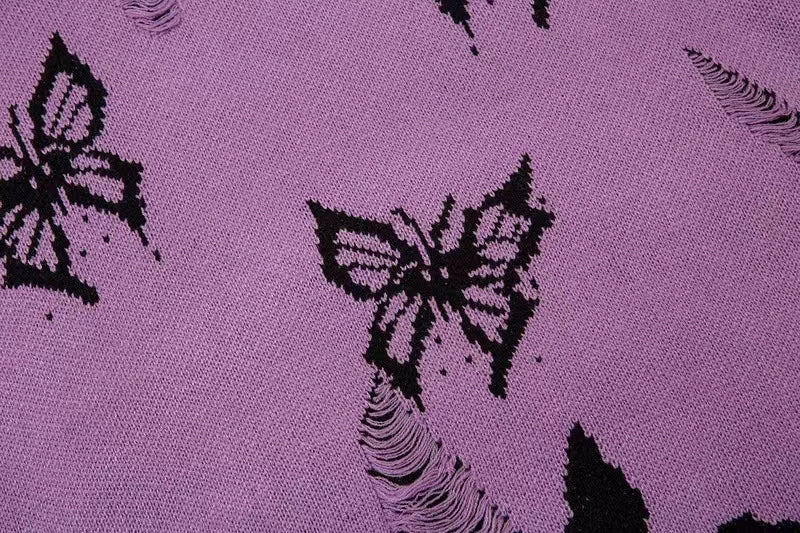 Butterfly Rip Knitted Sweater