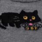Fluffy Cat Off-Shoulder Sweater