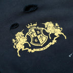 Gold emblem on a dark blue background