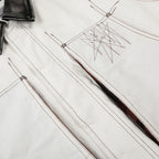 Ivory Contrast Stitch Utility Jacket