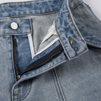 Paneled Light Wash Barrel Jeans