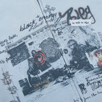 Faded Script Distress Zip Hoodie