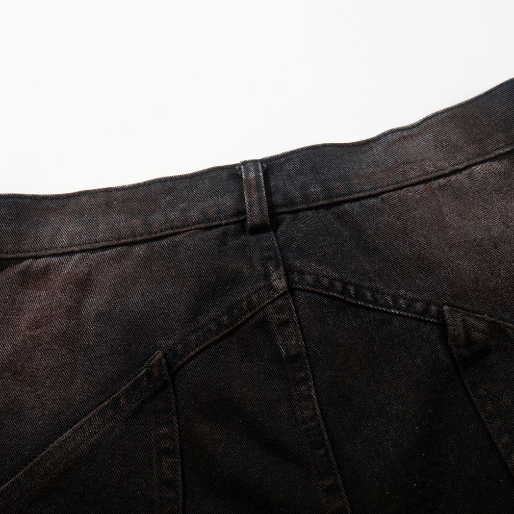 Tectonic Paneled Wide-Leg Jeans