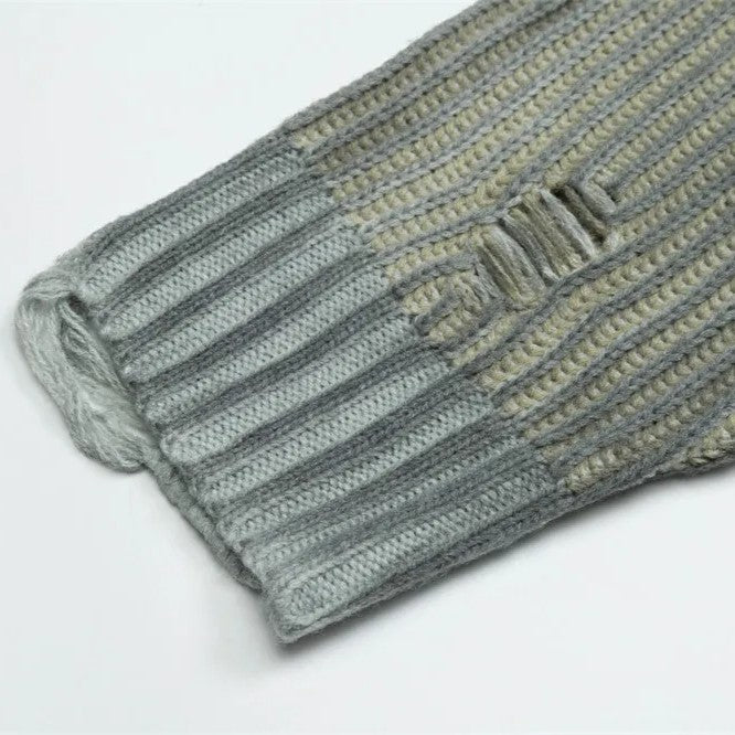 Faded Ribbed Knit Sweater - h0neybear