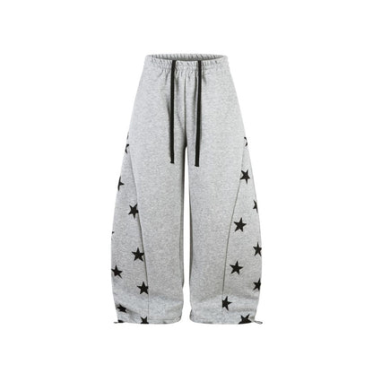 Star Print Barrel Sweatpants