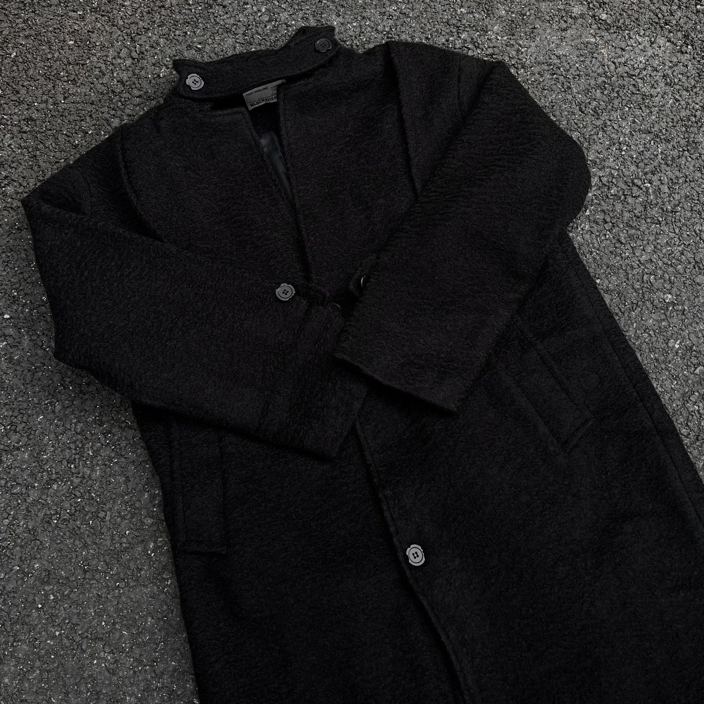 Black Urban Oversized Wool Coat