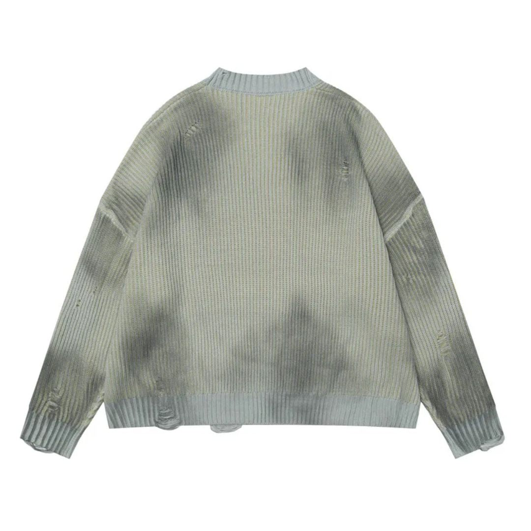 Faded Ribbed Knit Sweater - h0neybear