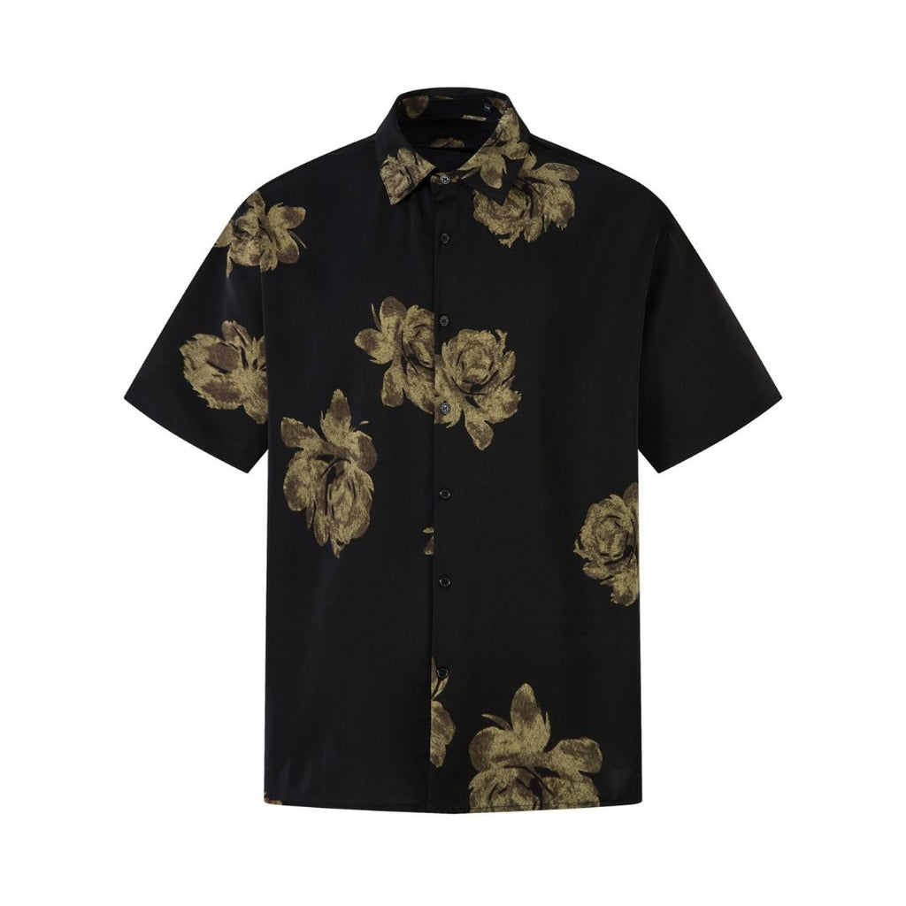 Dark Floral Button-Down Shirt - h0neybear