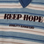 Keep Hope Stripe Polo T-shirt - h0neybear Clothing aka honeybear