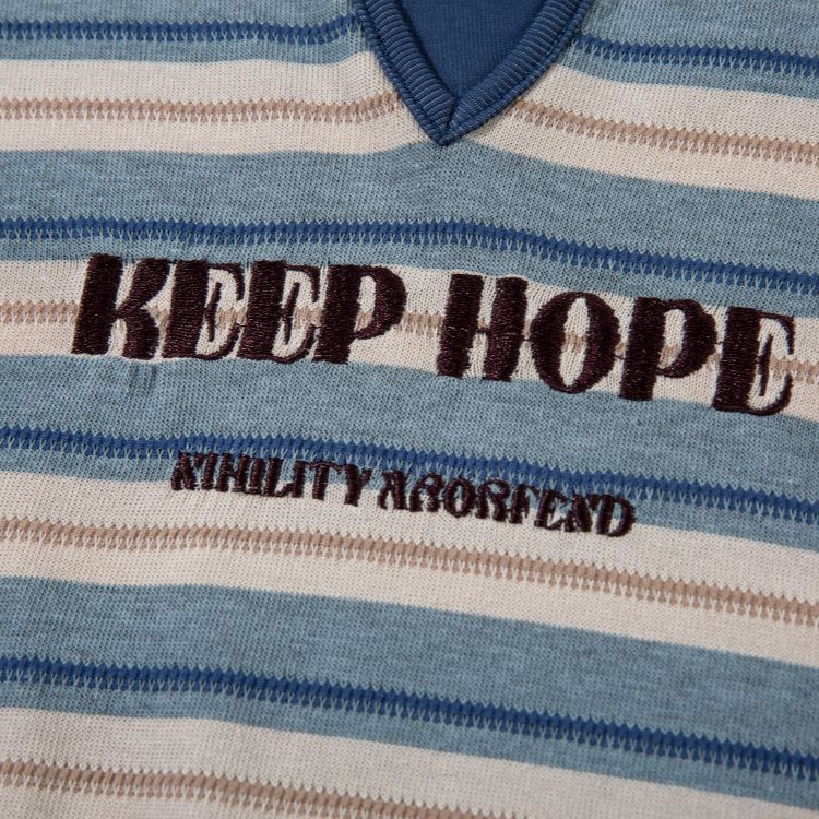 Keep Hope Stripe Polo T-shirt - h0neybear Clothing aka honeybear