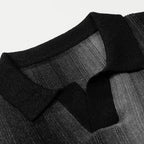 Noir Flame Mesh Polo T-shirt