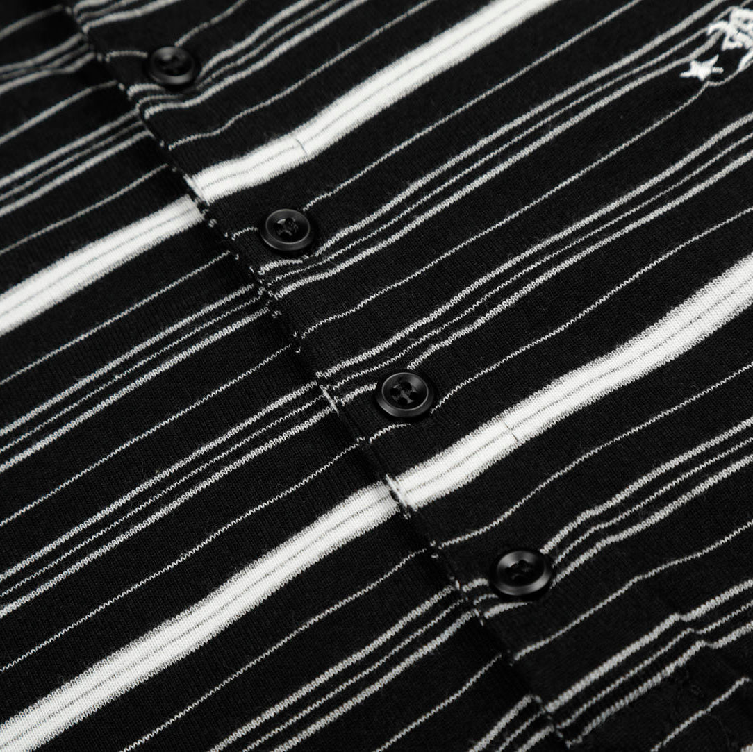 Mono Stripe Henley Long Sleeve