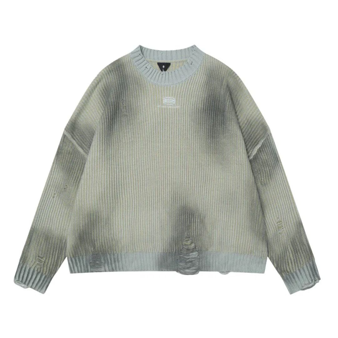 Faded Ribbed Knit Sweater - h0neybear