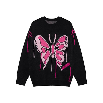 Vivid Pink Flutter Knit Sweater