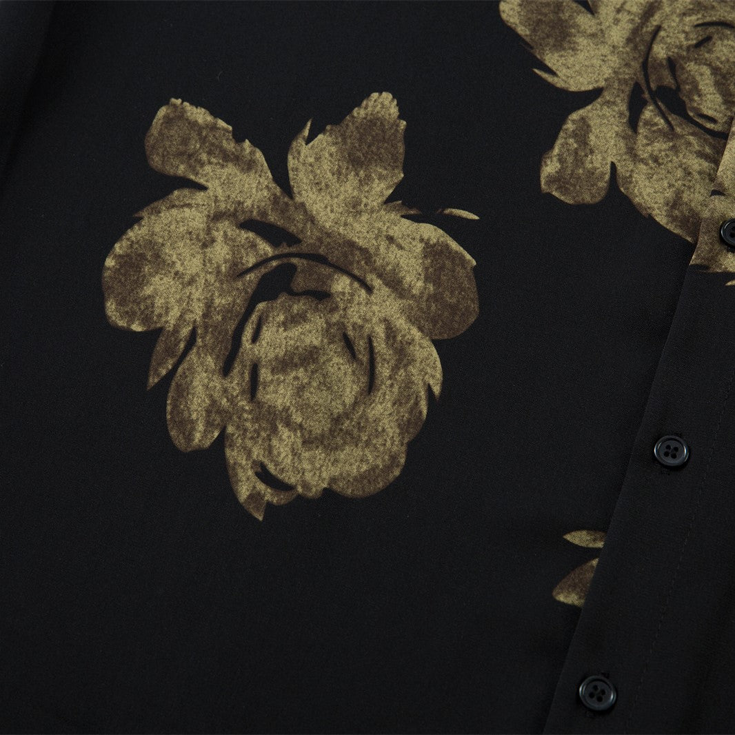Dark Floral Button-Down Shirt - h0neybear