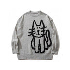 Fuzzy Script Crew Sweater