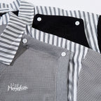 Ribbed V-Neck with Stripe T-shirt