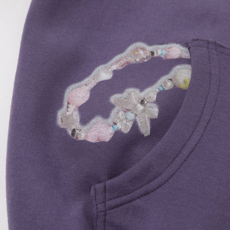 Beaded Zipper Graphic Hoodie