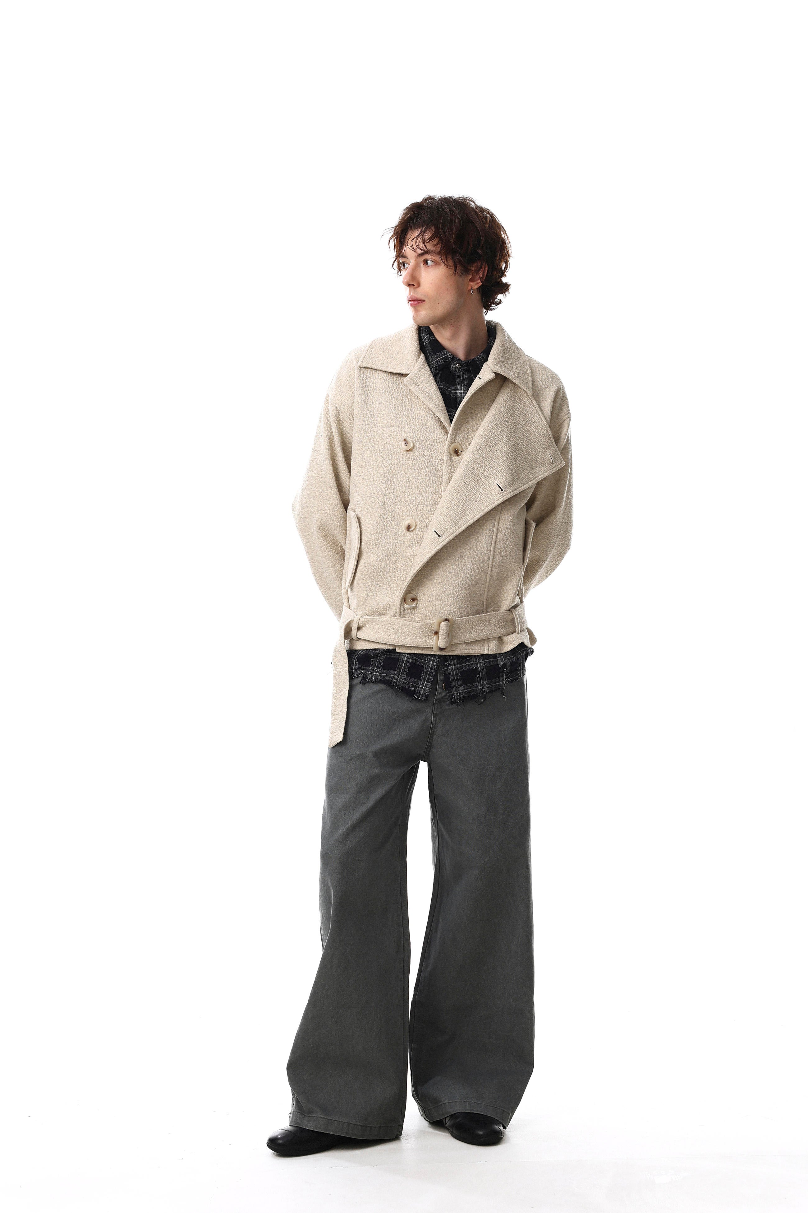 Ivory Weave Belted Jacket