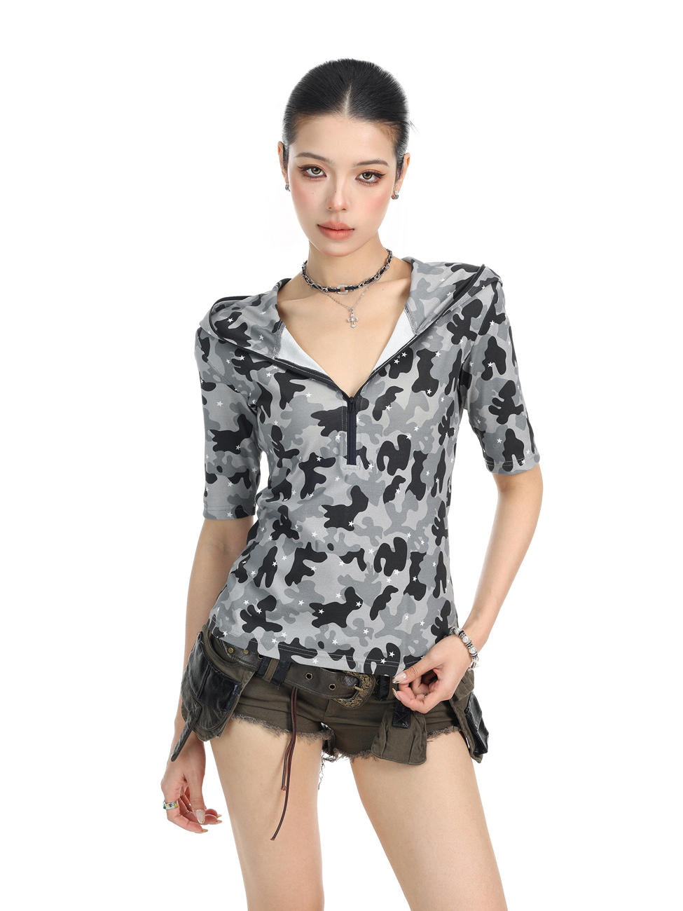 Shadow Camo Hooded Top