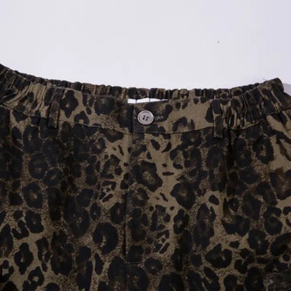 Leopard Print Pocket Shorts