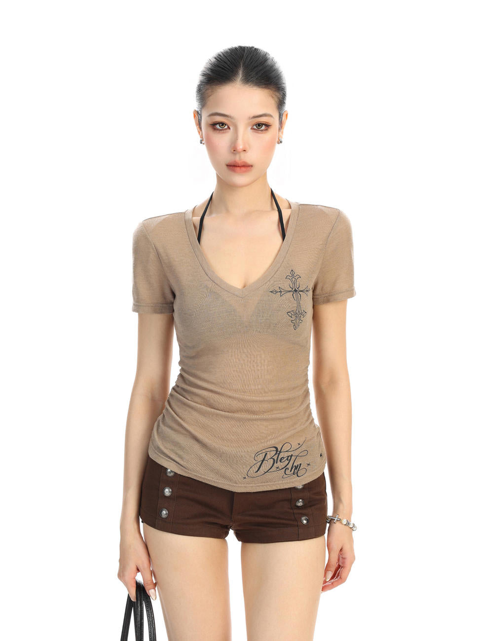Moonthorn Cross V-Neck Top