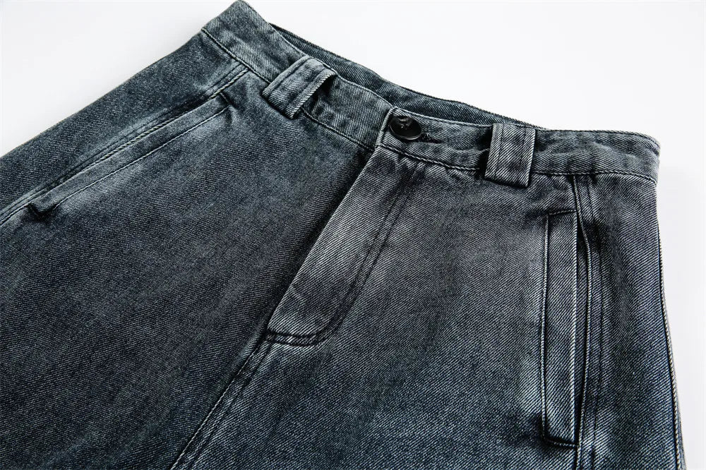 Slate Wide-Leg Baggy Jeans - h0neybear Clothing
