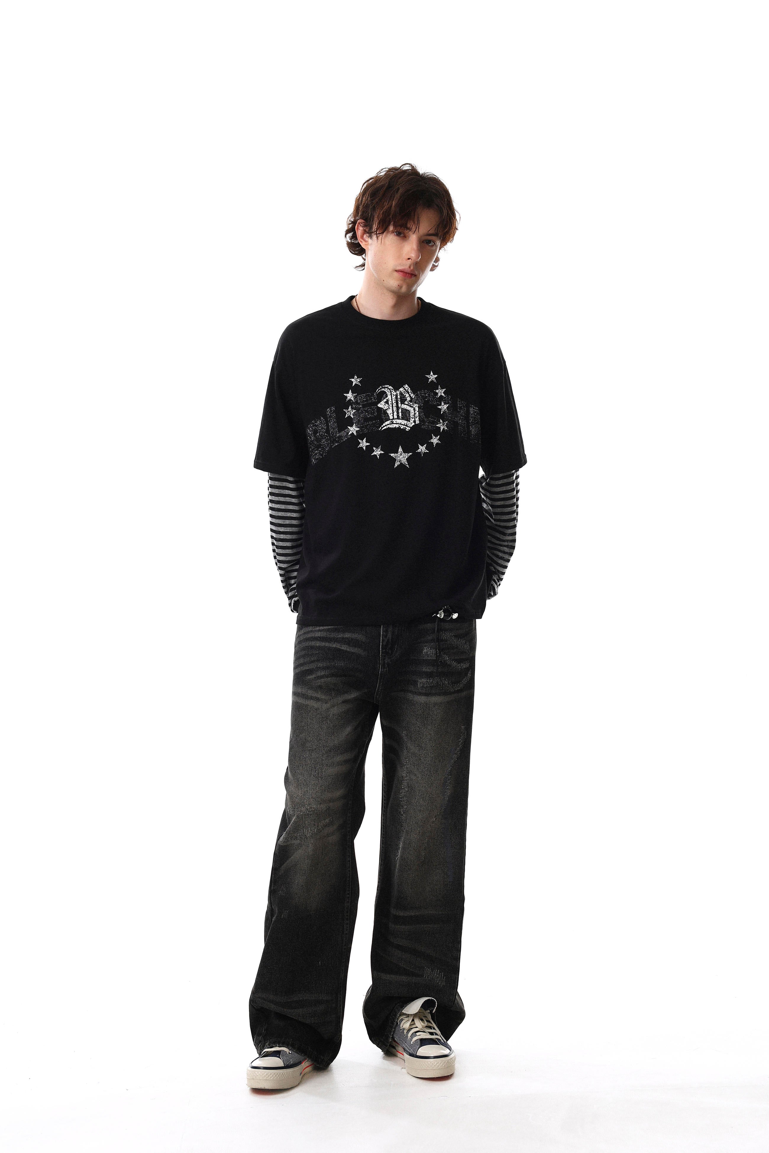 Midnight Striped Layered Tee